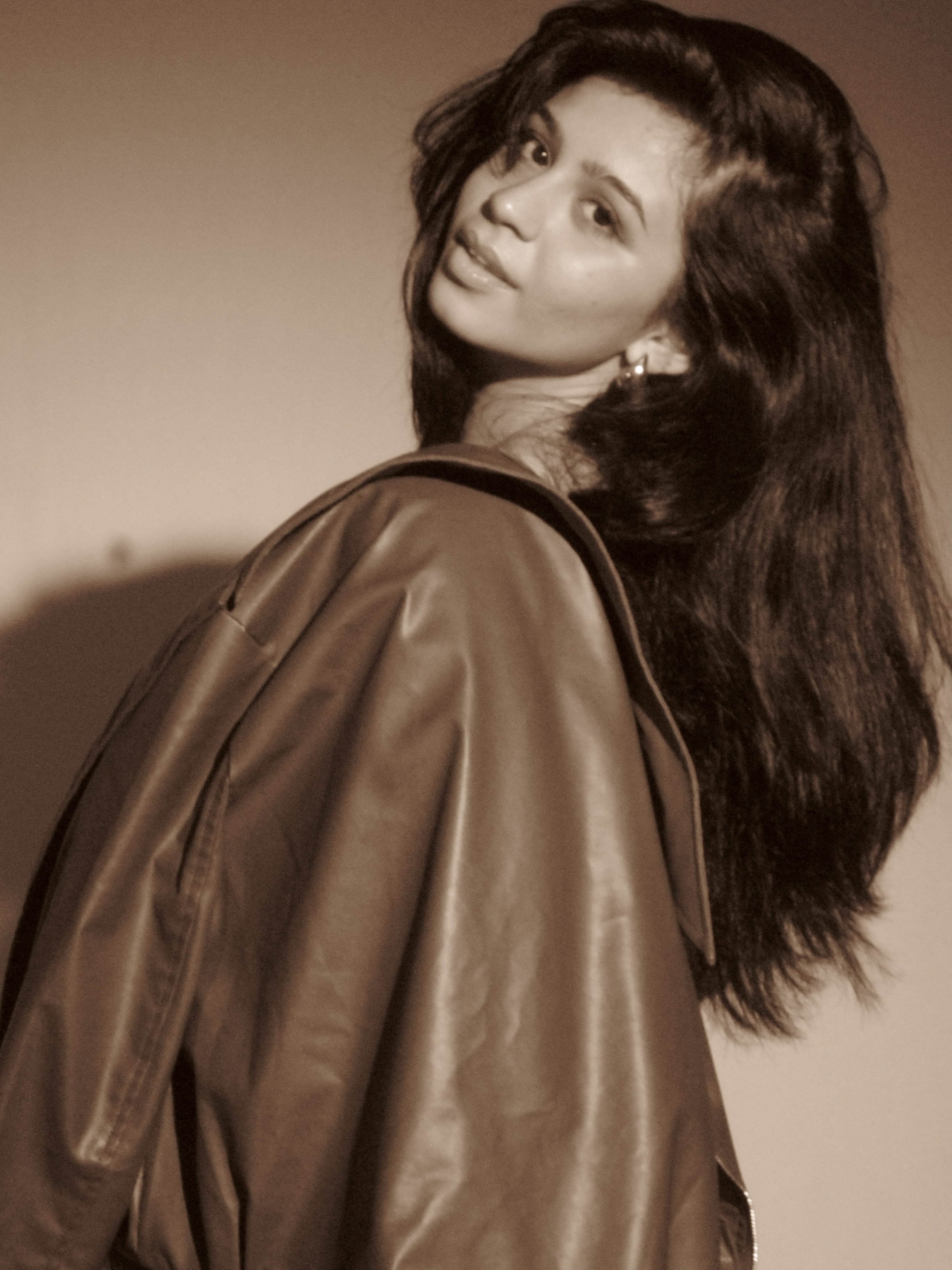 Sanika — sepia close-up